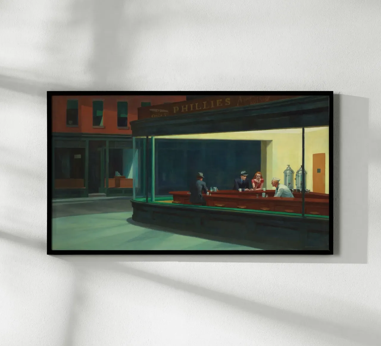 Nighthawks - Edward Hopper poster con telaio in legno da apoloprints