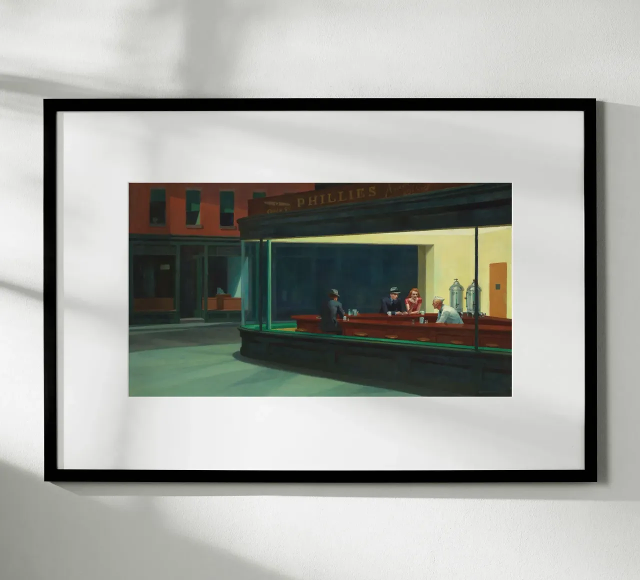 Nighthawks - Edward Hopper poster con telaio in legno da apoloprints