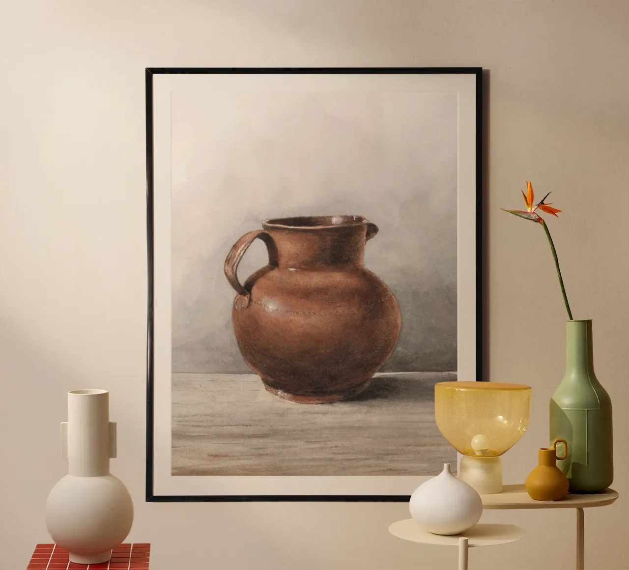 Rustic Jug poster con telaio in alluminio da apoloprints