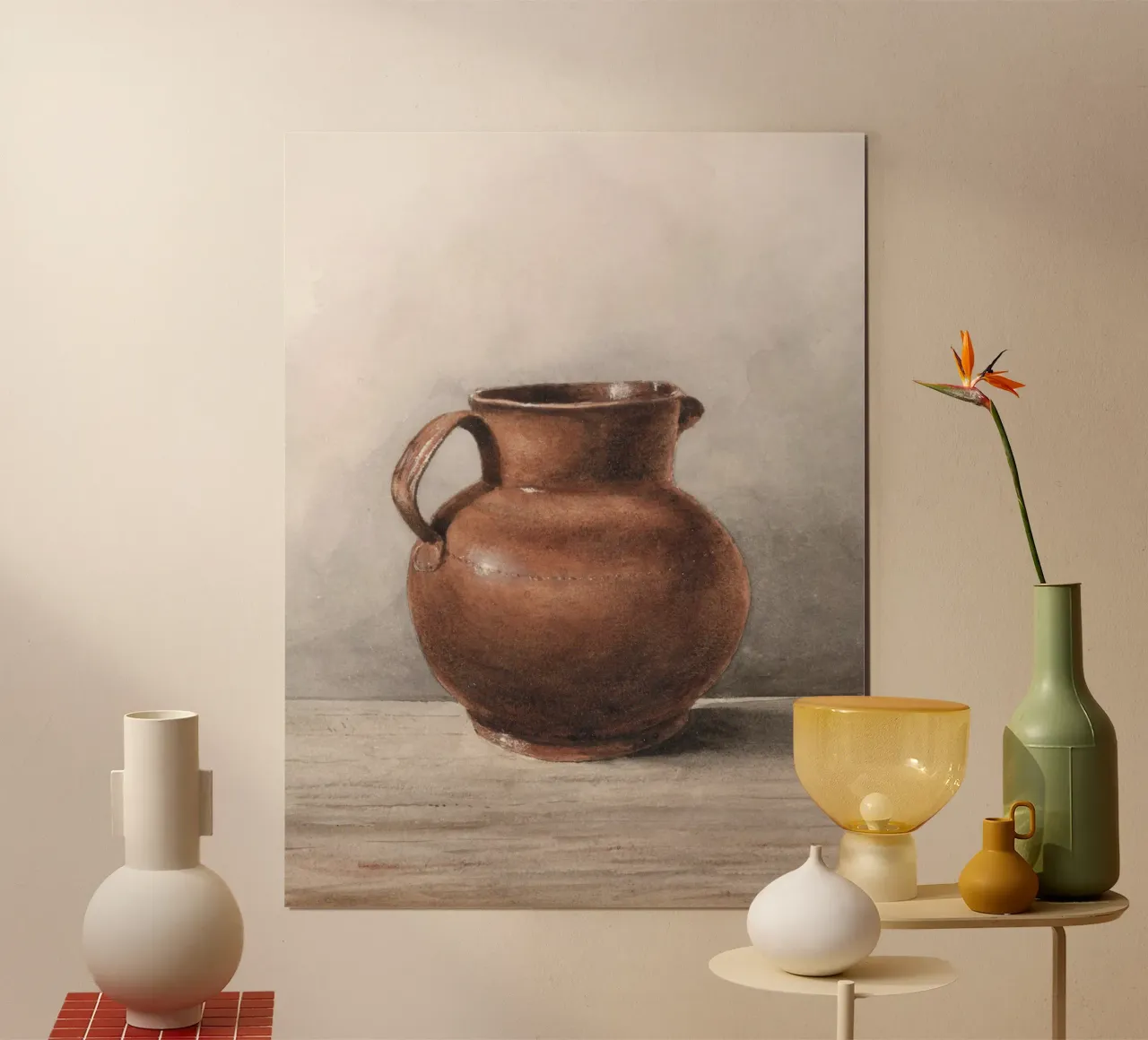 Rustic Jug poster con telaio in alluminio da apoloprints