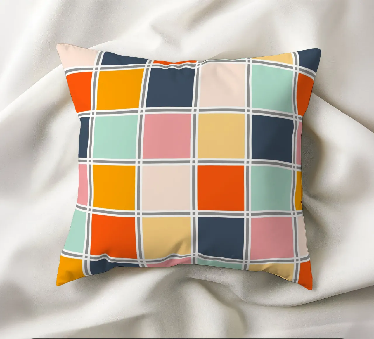 Retro Plaid Karo II cuscino da BAINAI
