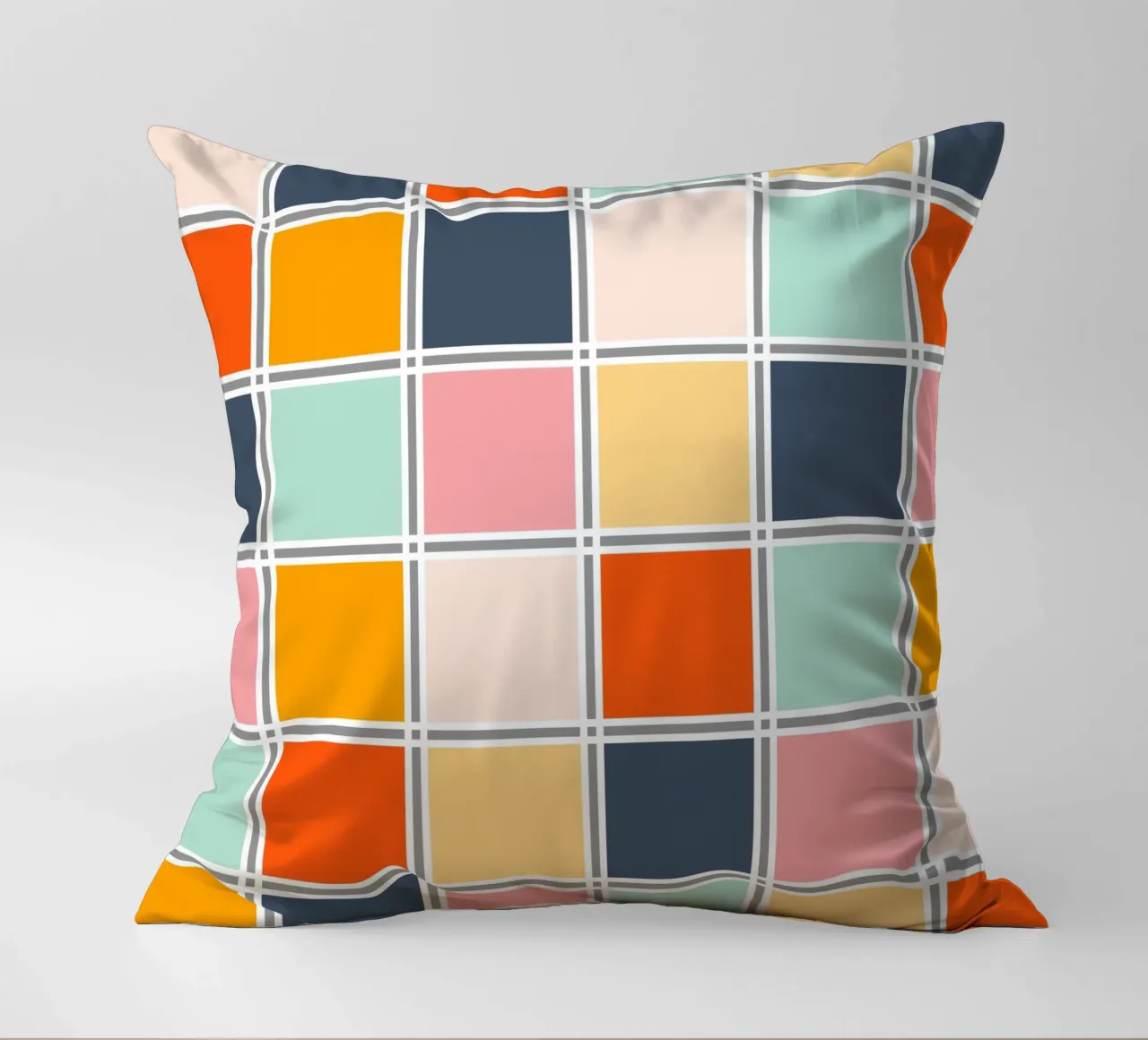 Retro Plaid Karo II cuscino da BAINAI