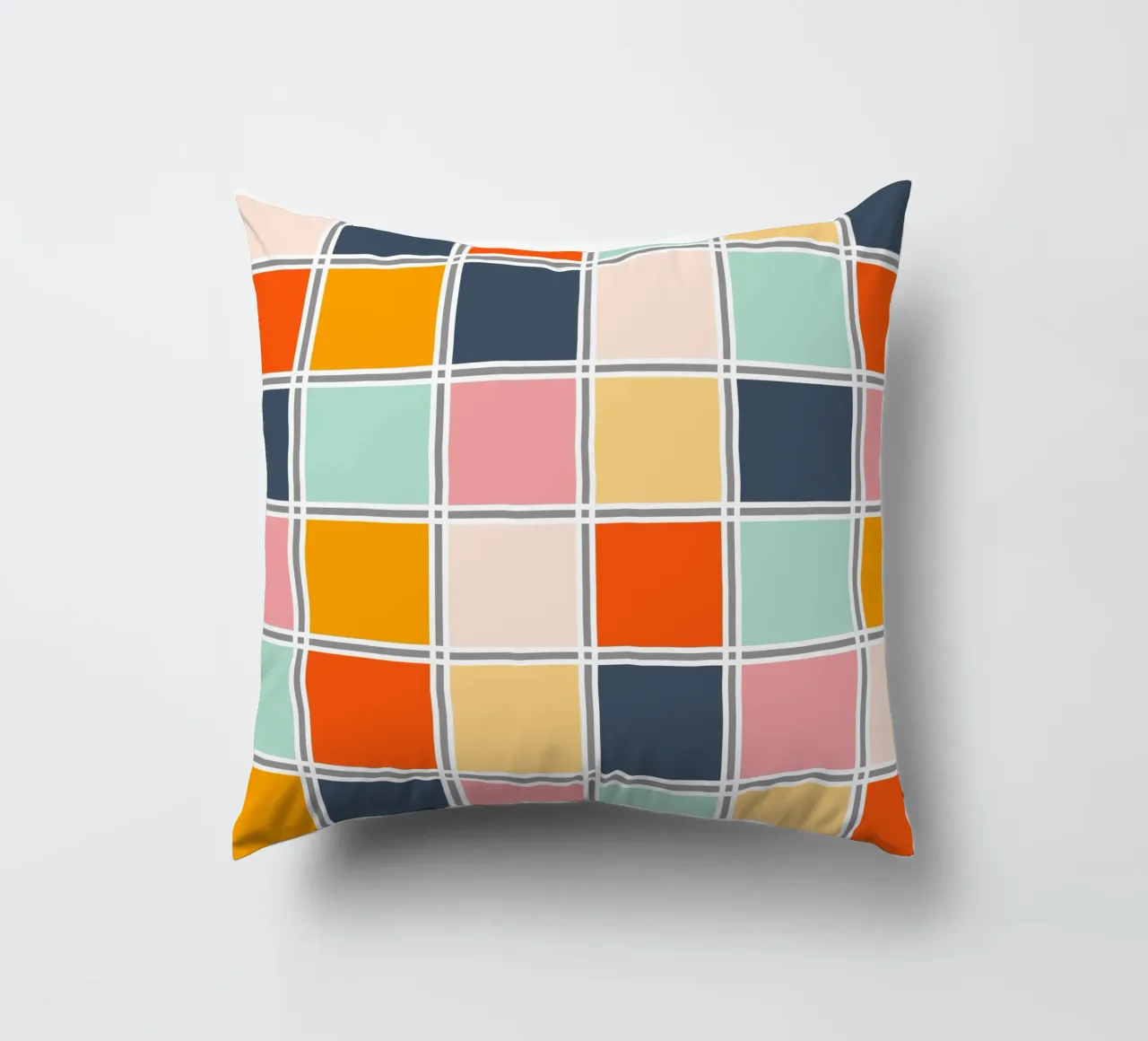 Retro Plaid Karo II cuscino da BAINAI