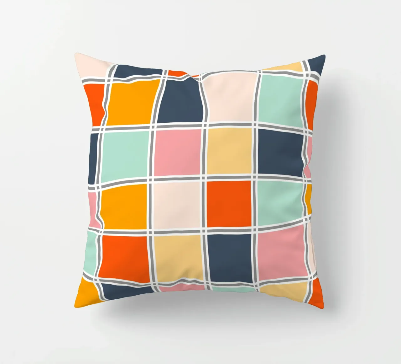 Retro Plaid Karo II cuscino da BAINAI