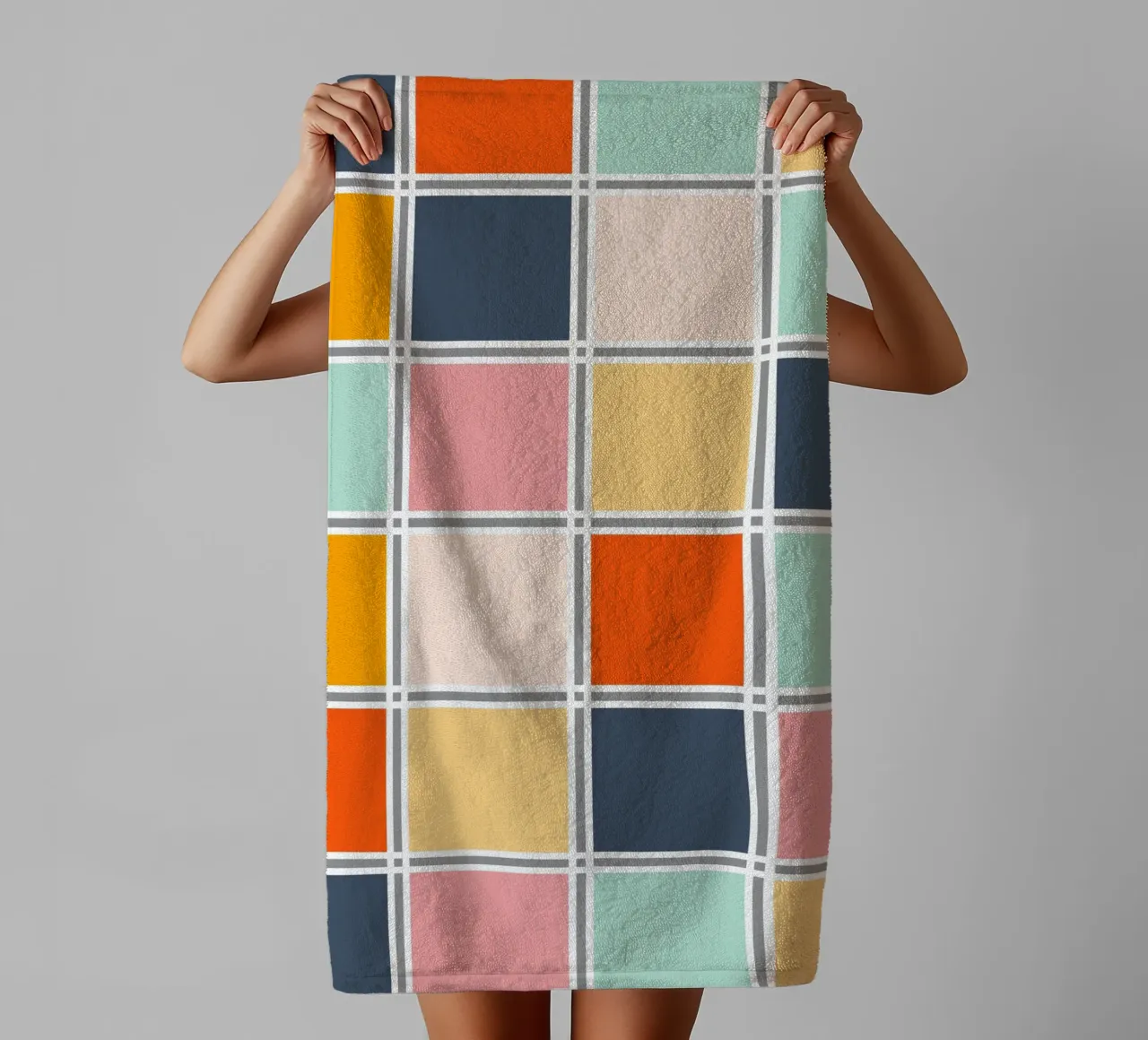 Retro Plaid Karo II asciugamano da bagno da BAINAI