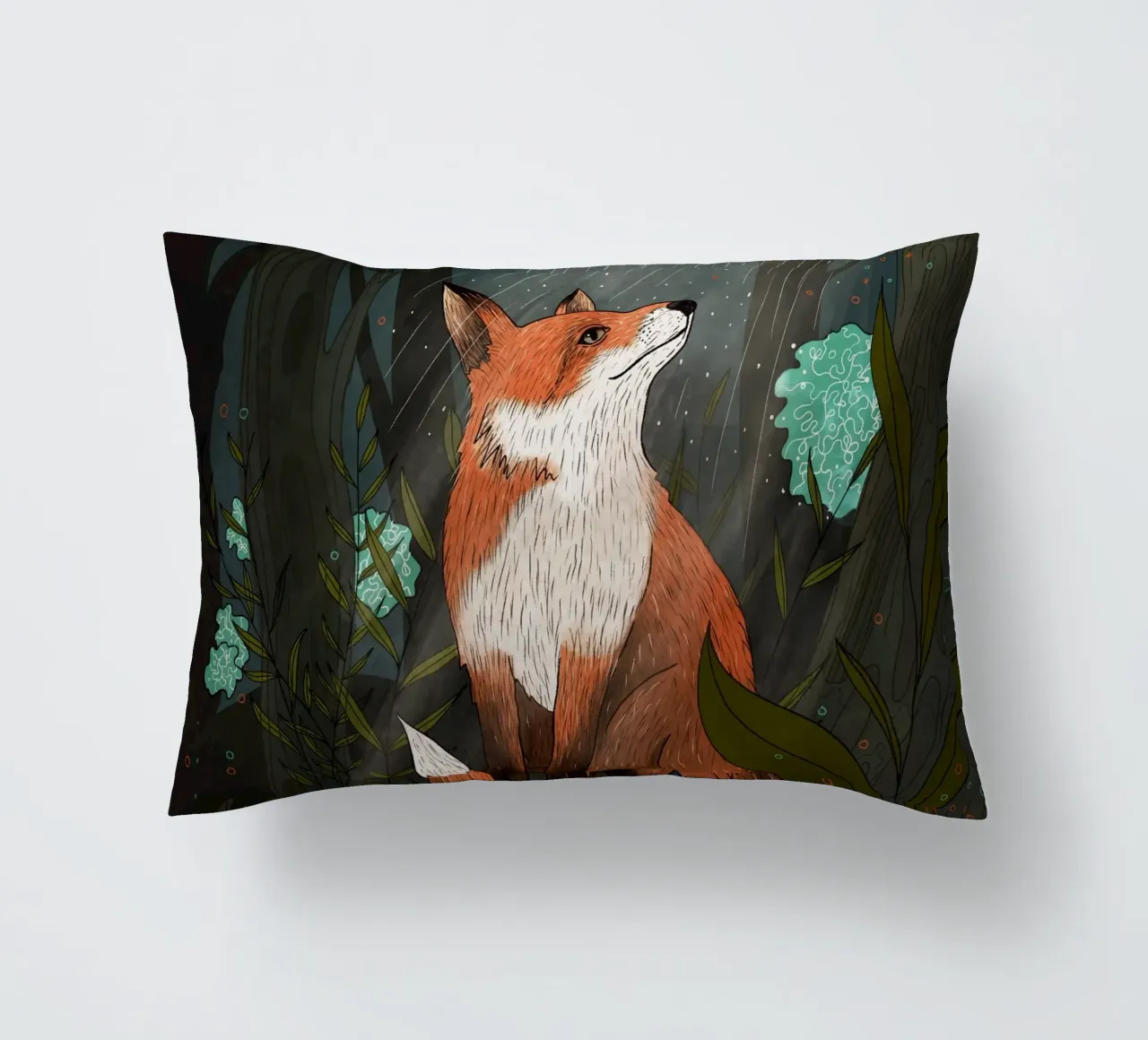 Fox in the magical forest decorative cushion by AnimalArt