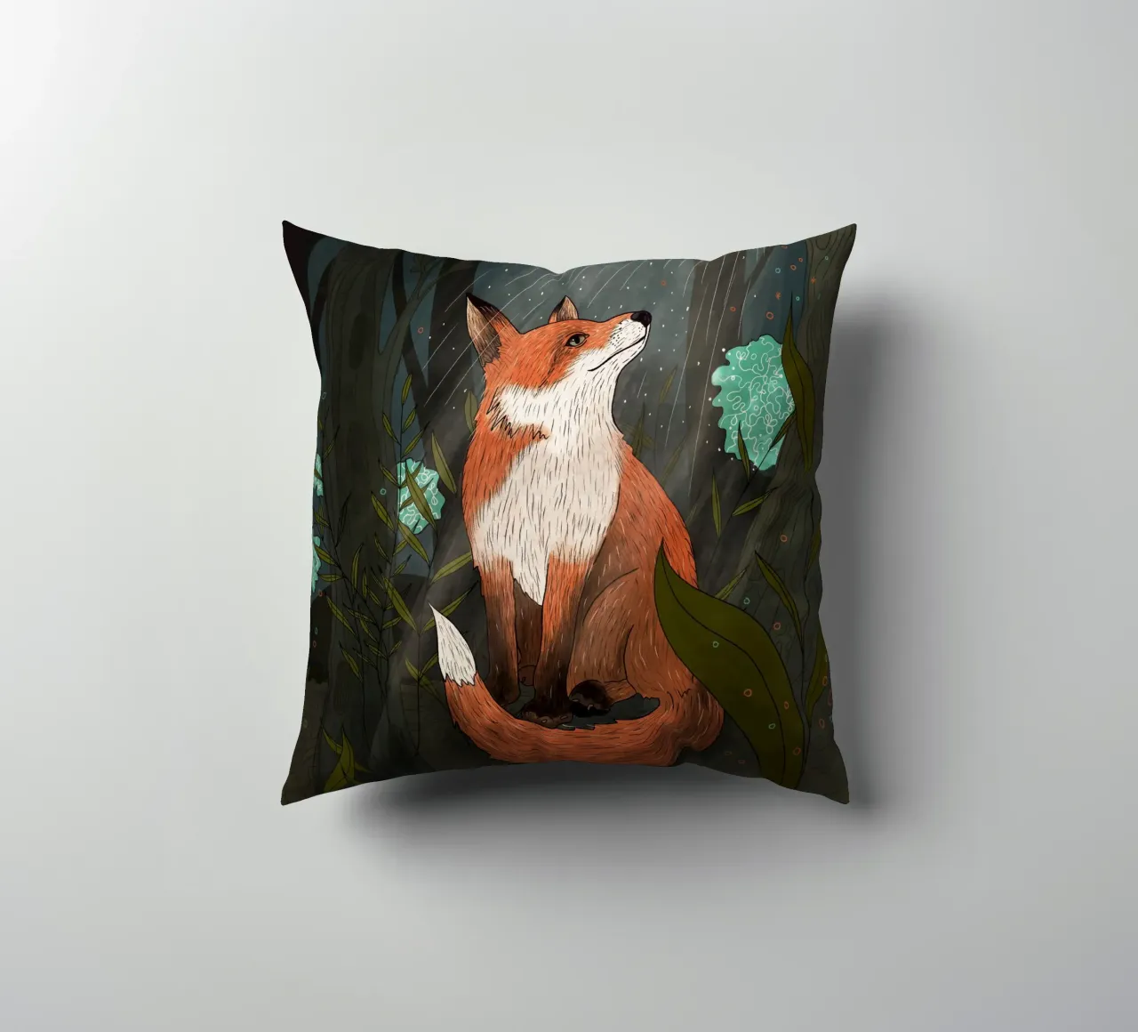 Fox in the magical forest decorative cushion by AnimalArt