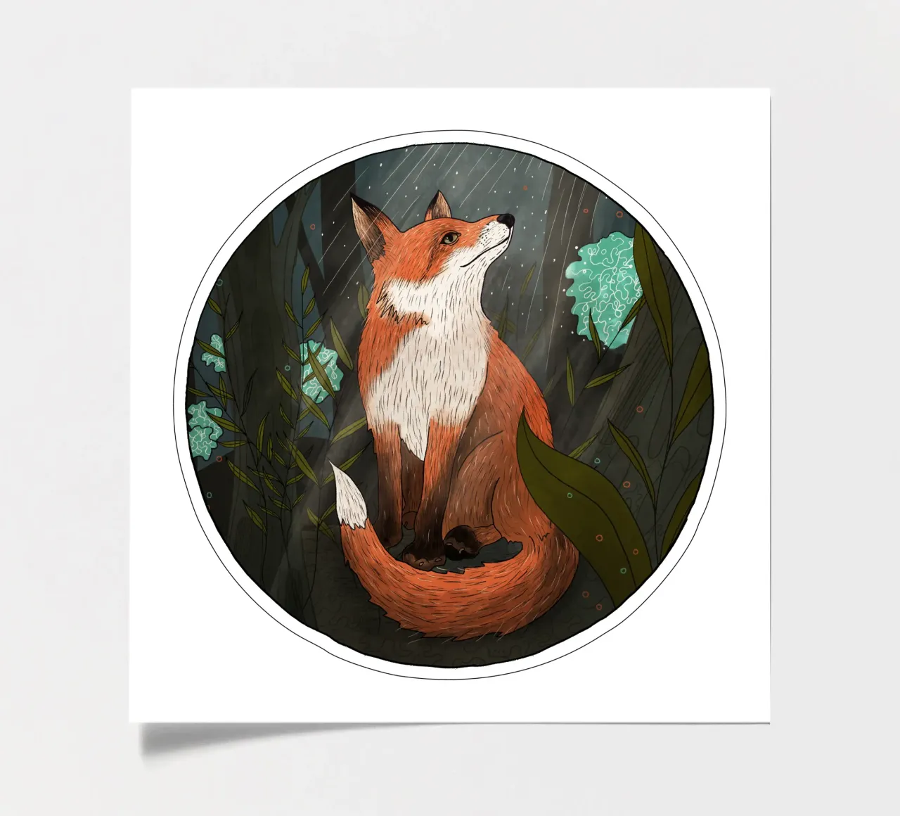 Fox in the magical forest sticker sheet by AnimalArt