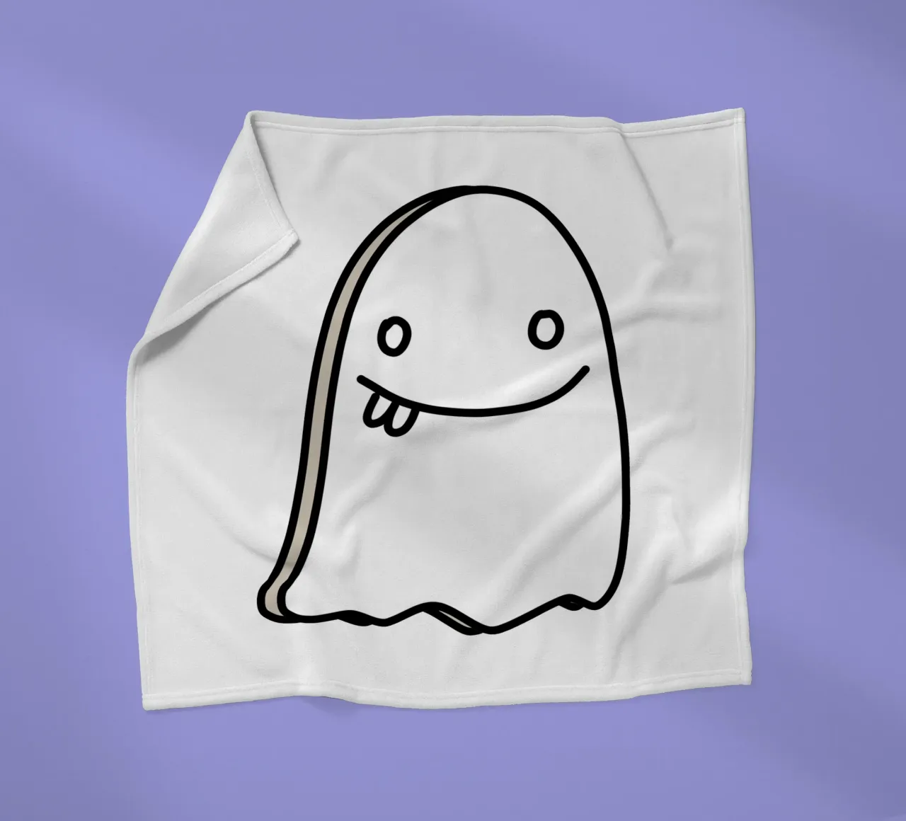 Ghost Doodle fleece blanket by BAINAI