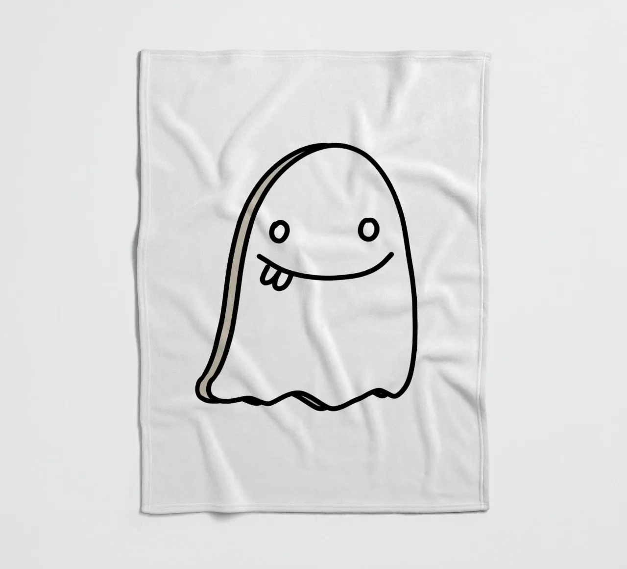 Ghost Doodle fleece blanket by BAINAI
