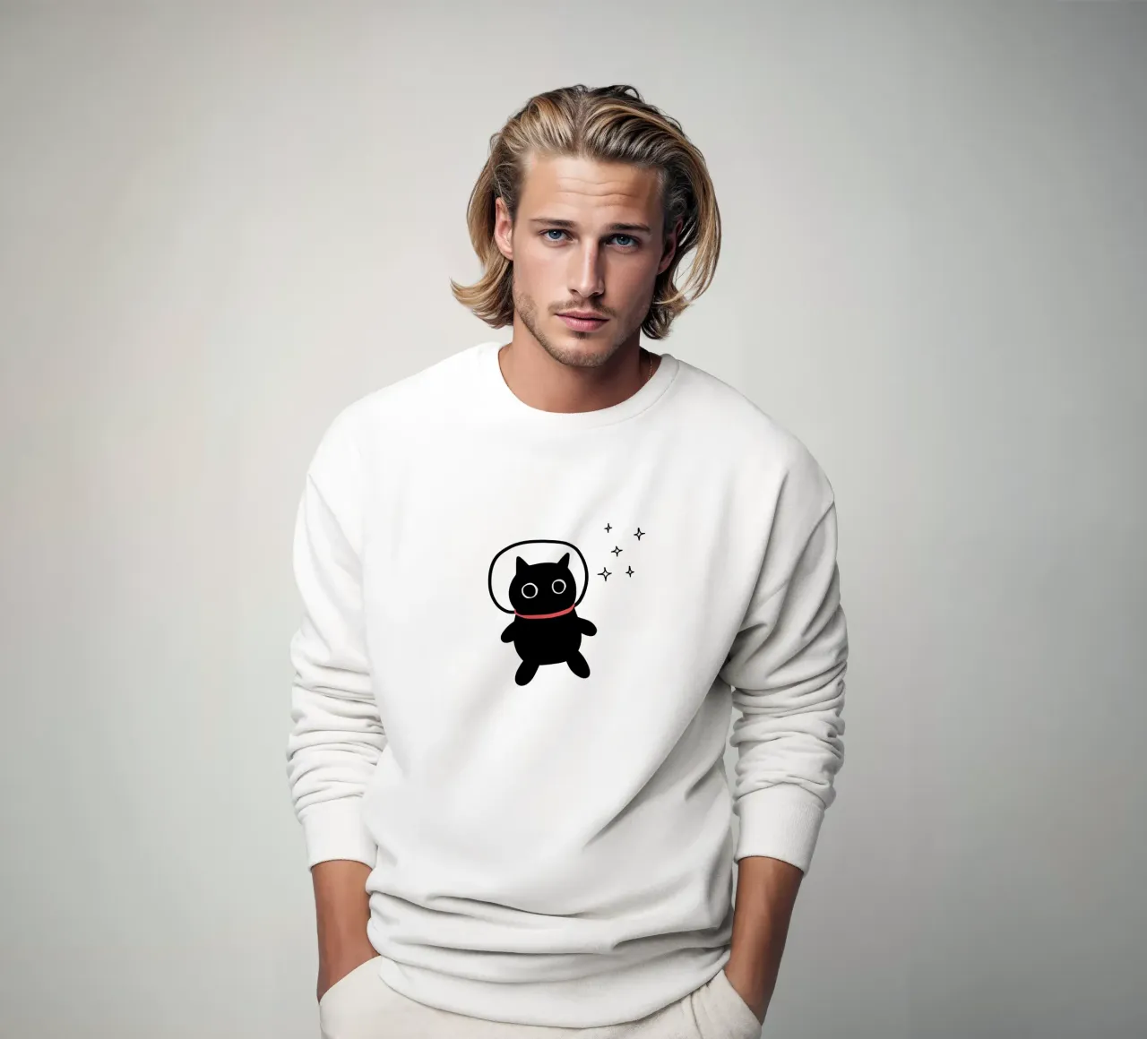 Cat lost in space Sweatshirt von BAINAI