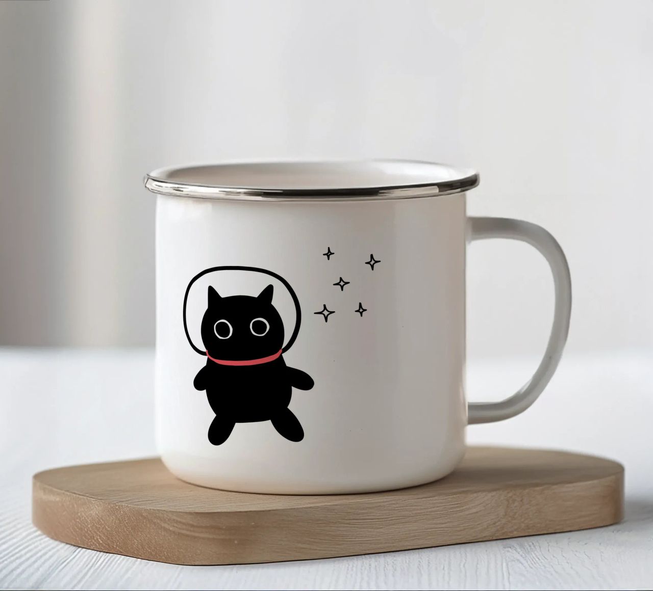 Cat lost in space tazza in smalto da BAINAI