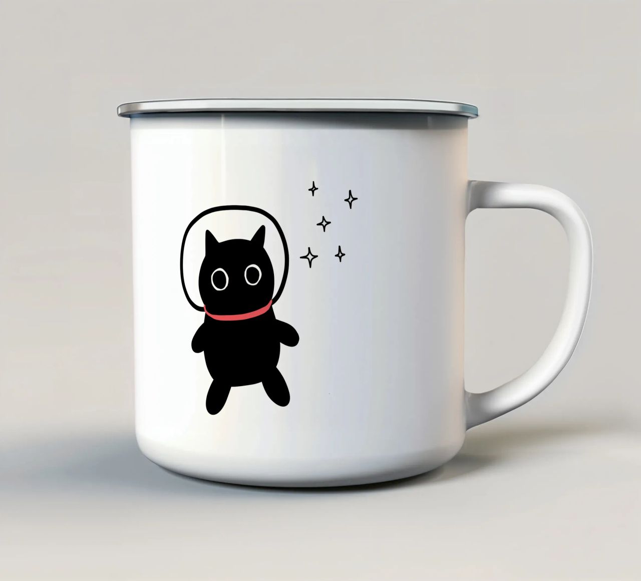 Cat lost in space tazza in smalto da BAINAI