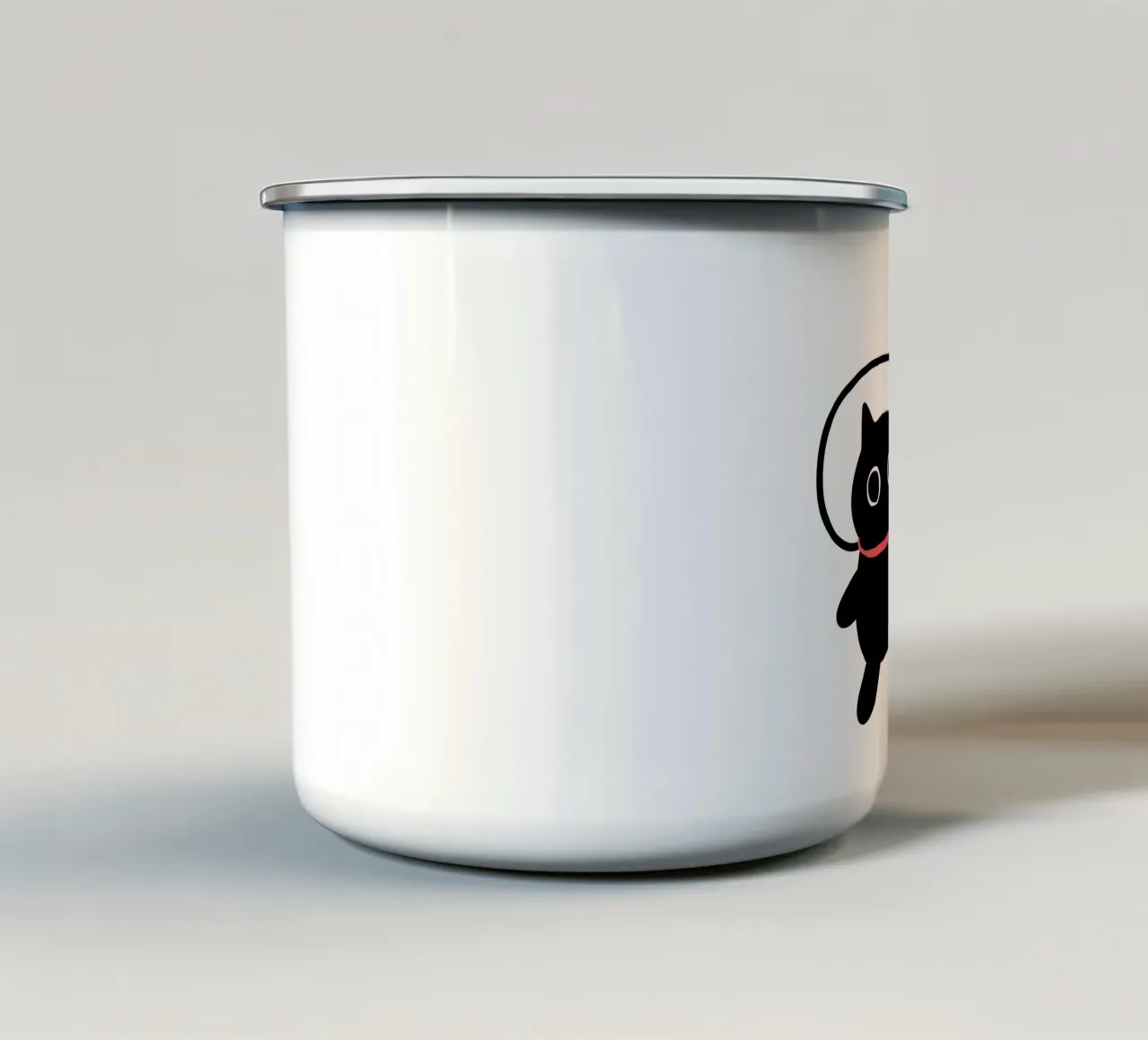 Cat lost in space enamel mug by BAINAI