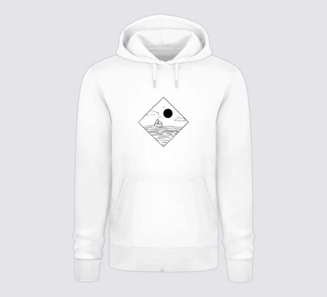 Boot im Meer Line Art felpa con cappuccio da BAINAI