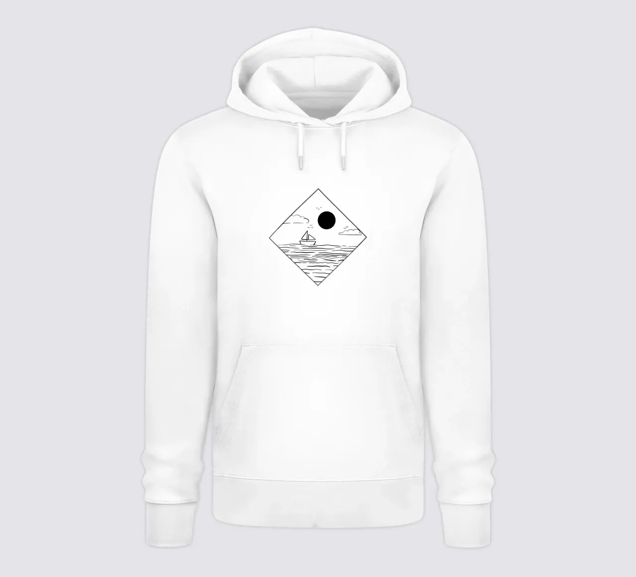 Boot im Meer Line Art sudadera con capucha de BAINAI