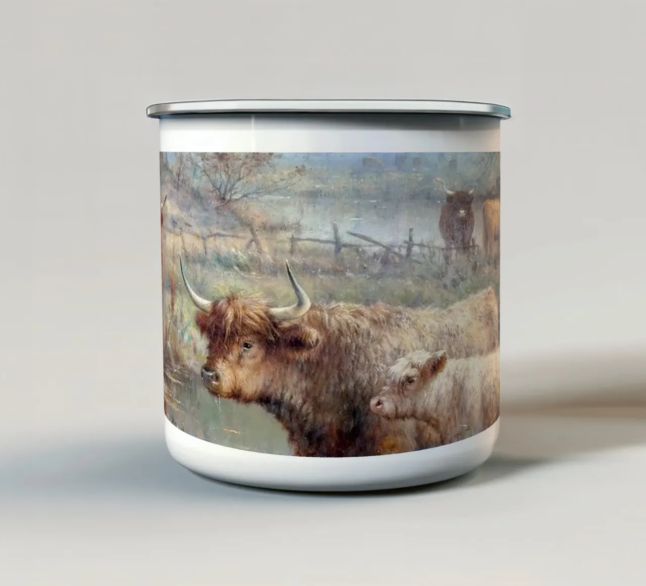 Highland cattle tazza in smalto da apoloprints