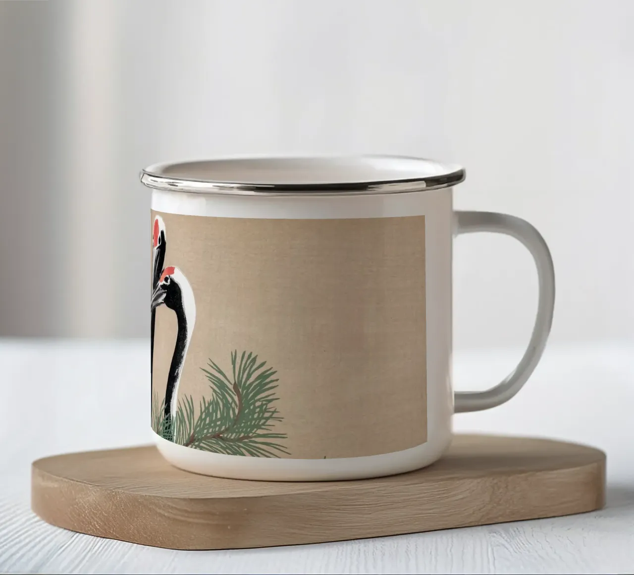 Tsuru - Kamisaka sekka tazza in smalto da apoloprints