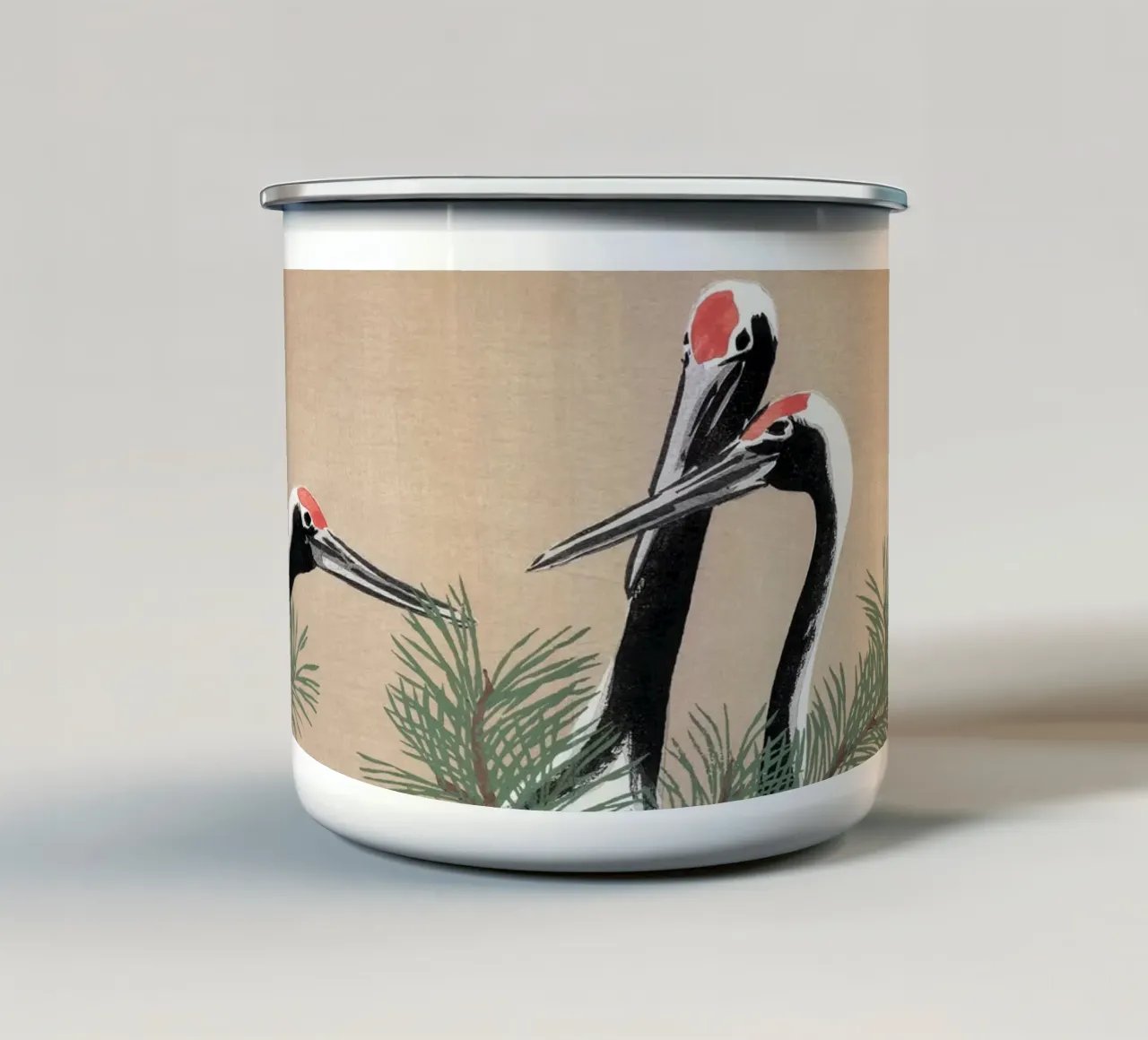 Tsuru - Kamisaka sekka tazza in smalto da apoloprints