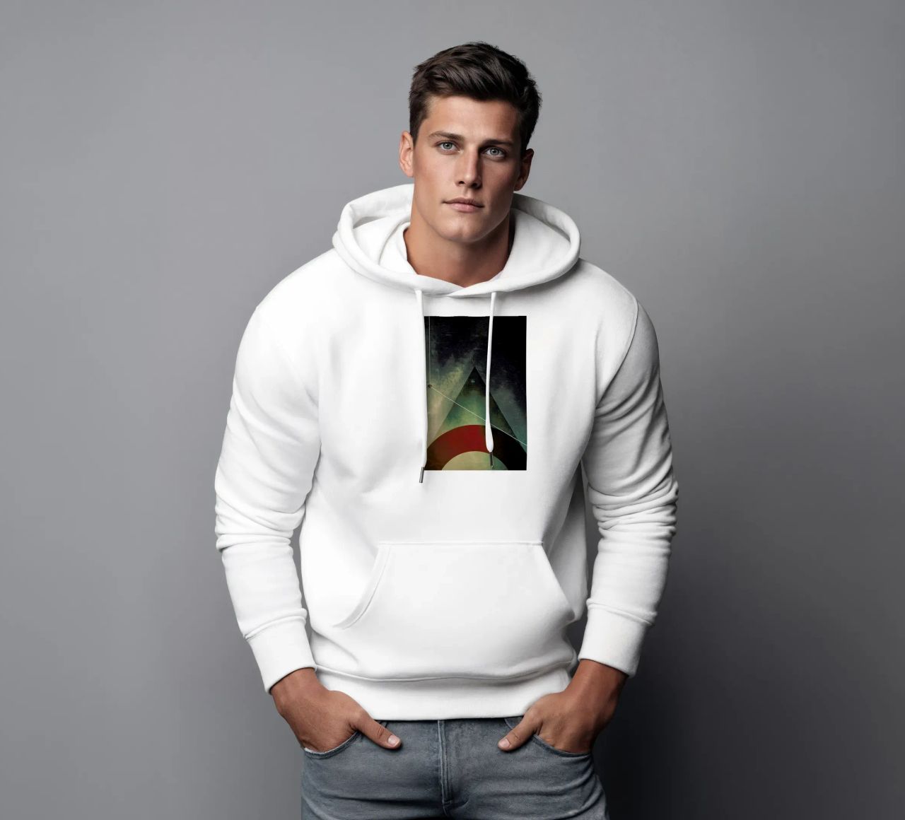 Triangle circle half felpa con cappuccio da Danny Ivan