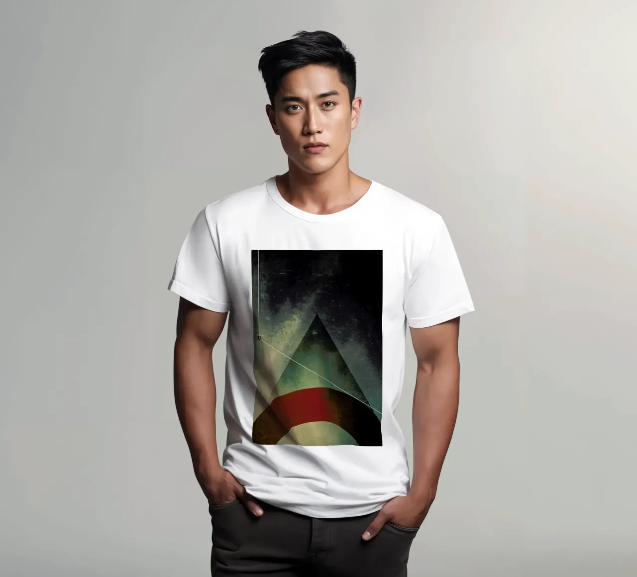 Triangle circle half t-shirt by Danny Ivan