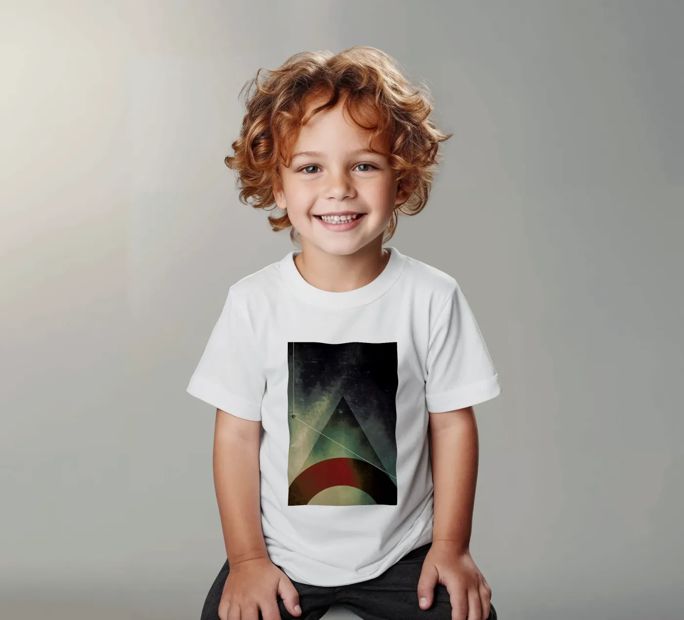 Triangle circle half kids t-shirt by Danny Ivan