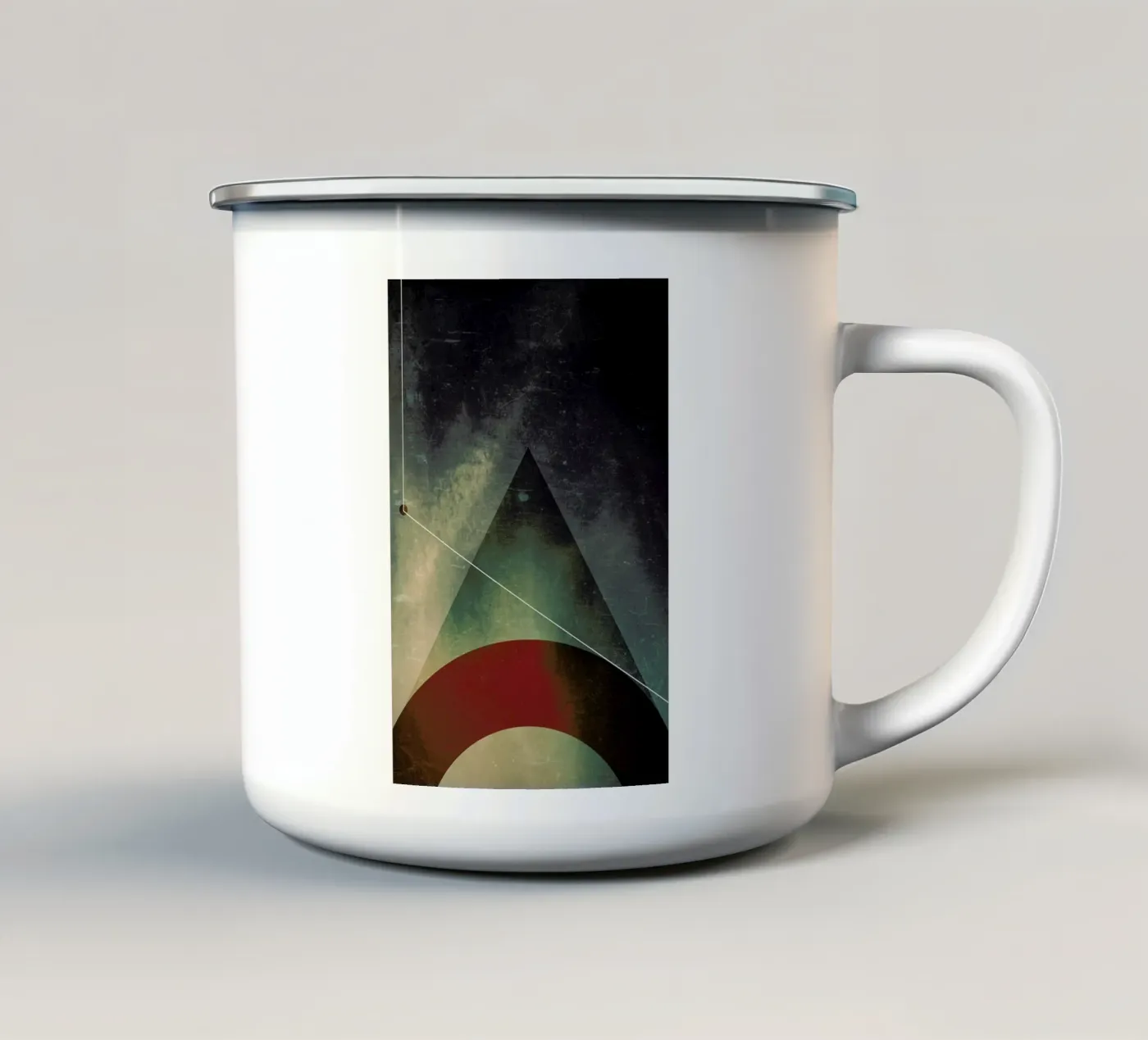 Triangle circle half enamel mug by Danny Ivan