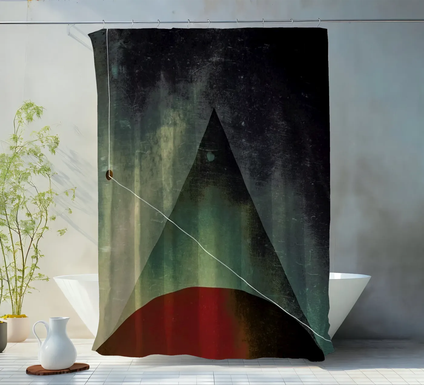 Triangle circle half douchegordijn van Danny Ivan