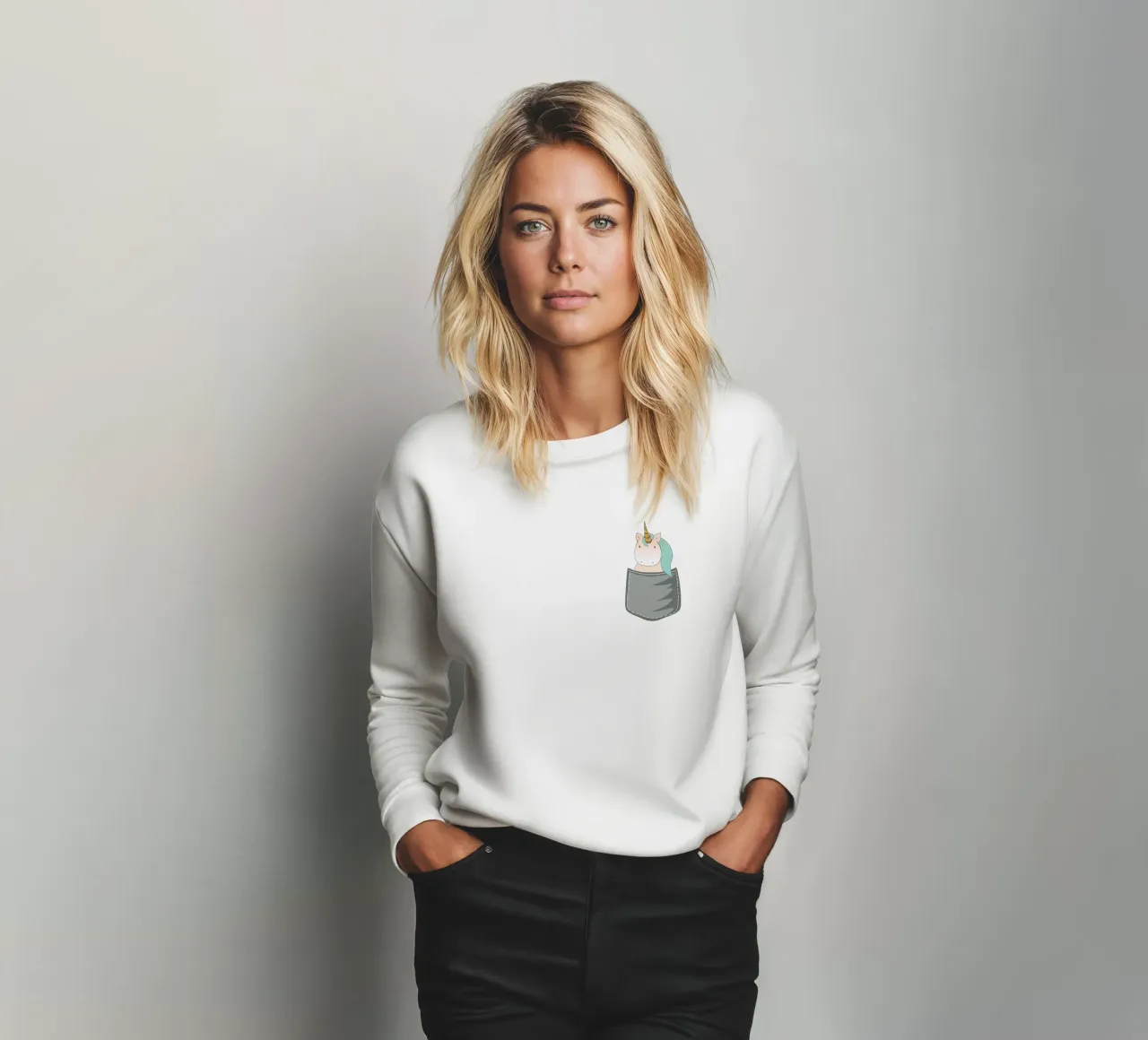 Pocket Einhorn sweatshirt by BAINAI