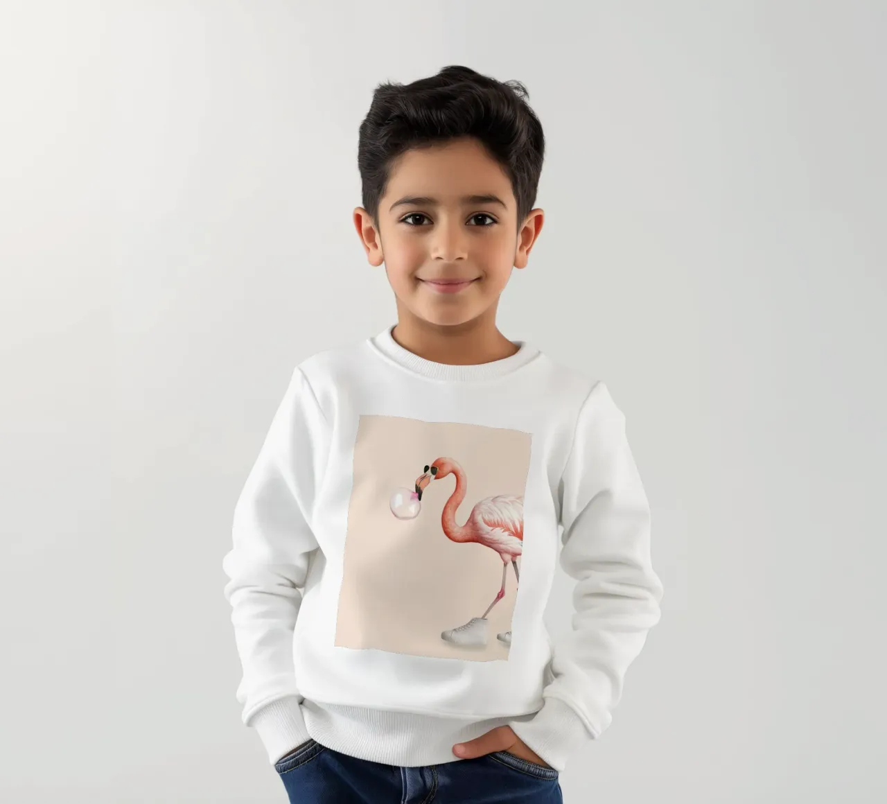 BUBBLE GUM FLAMINGO felpa bambino da Dagmar Pels