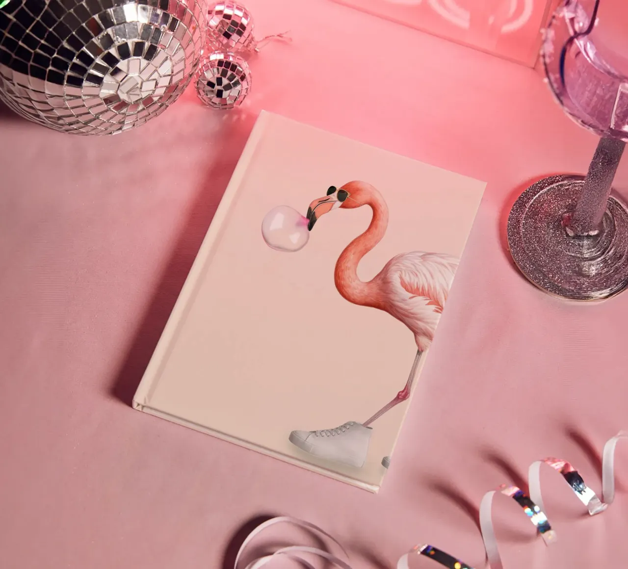BUBBLE GUM FLAMINGO notebook by Dagmar Pels