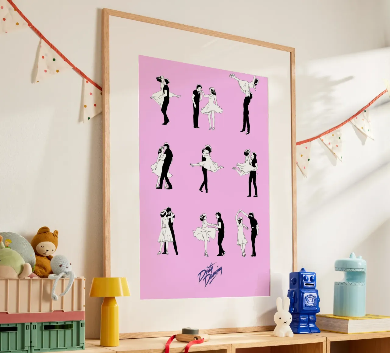 Dirty Dancing / Nobody Puts Baby in a Corner poster with wooden frame by Attaboy Dsgn