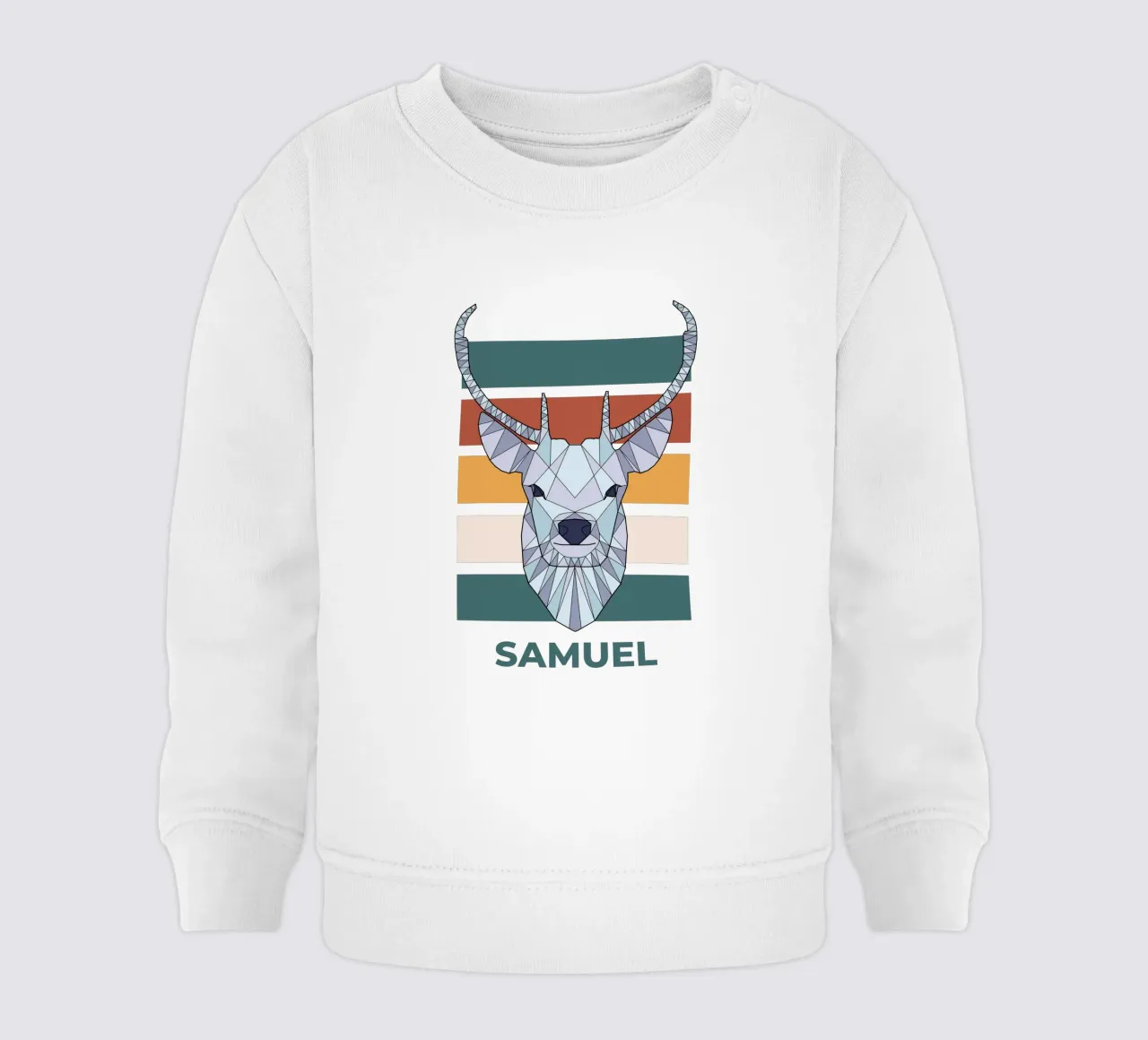 Retro Hirsch mit Name felpa neonato da BAINAI KIDS