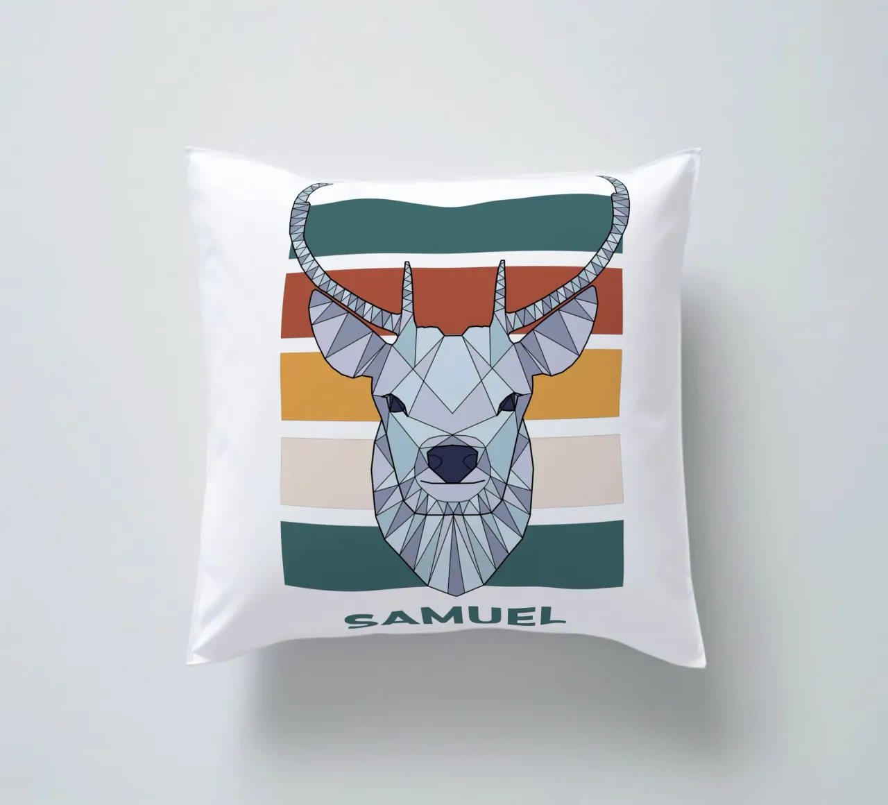 Retro Hirsch mit Name cuscino da BAINAI KIDS