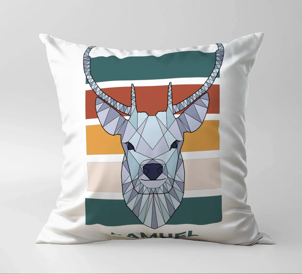 Retro Hirsch mit Name cuscino da BAINAI KIDS