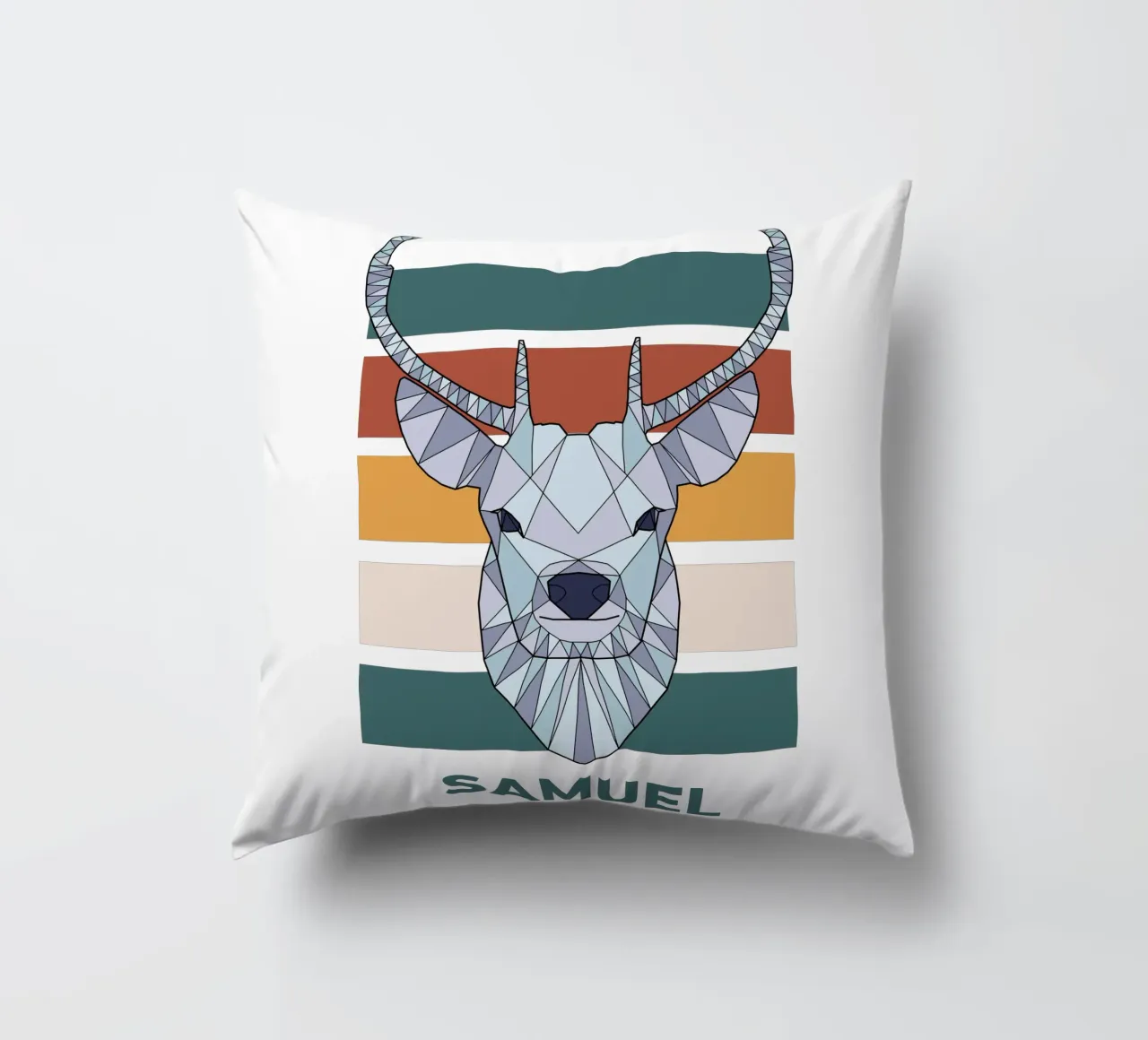 Retro Hirsch mit Name cuscino da BAINAI KIDS