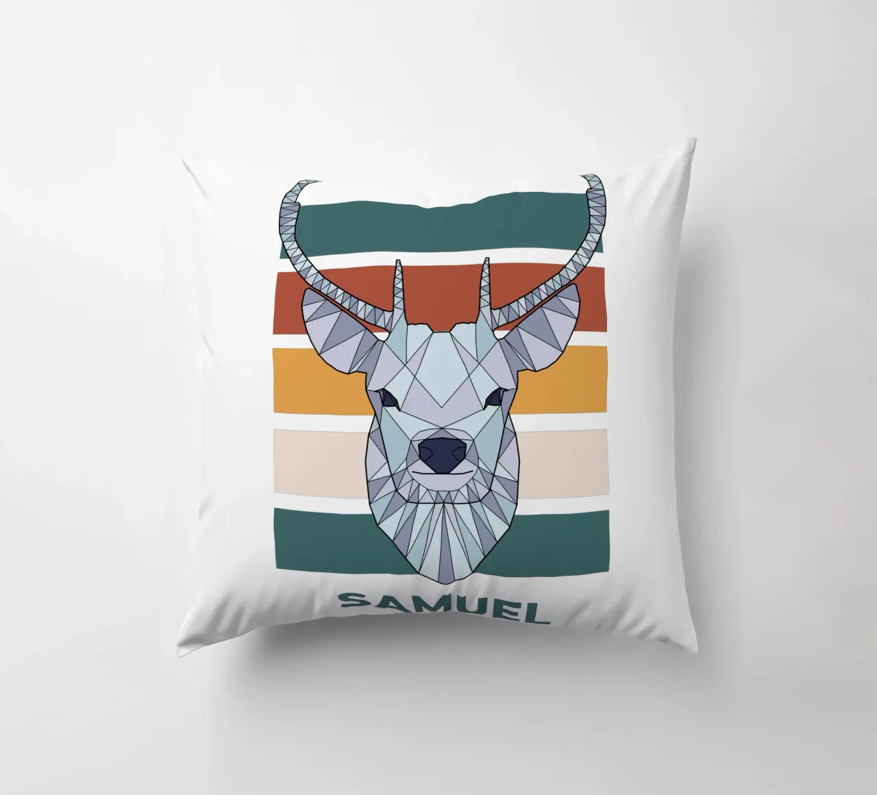 Retro Hirsch mit Name cuscino da BAINAI KIDS