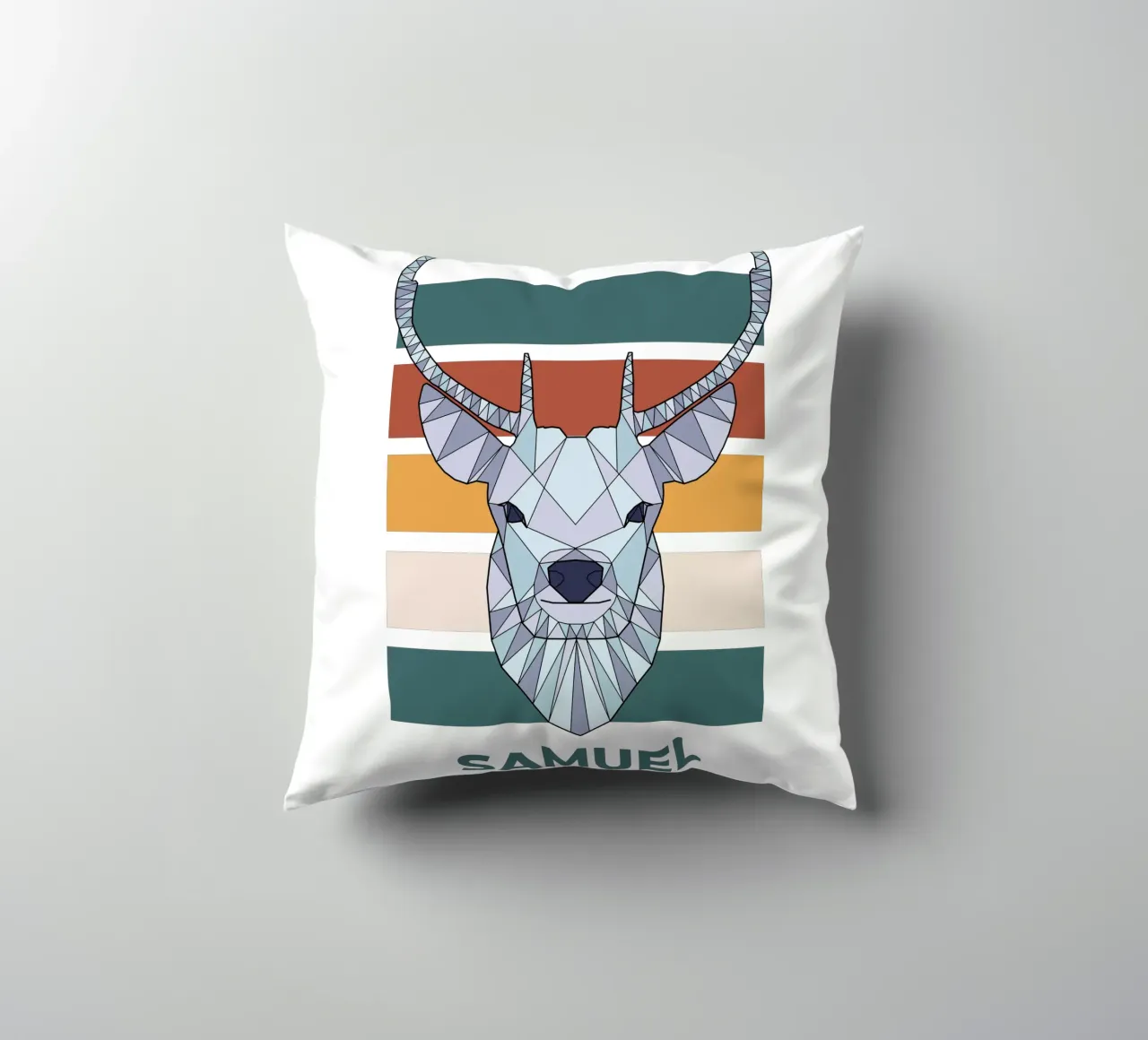 Retro Hirsch mit Name cuscino da BAINAI KIDS