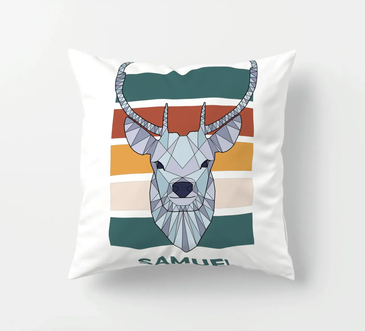 Retro Hirsch mit Name cuscino da BAINAI KIDS