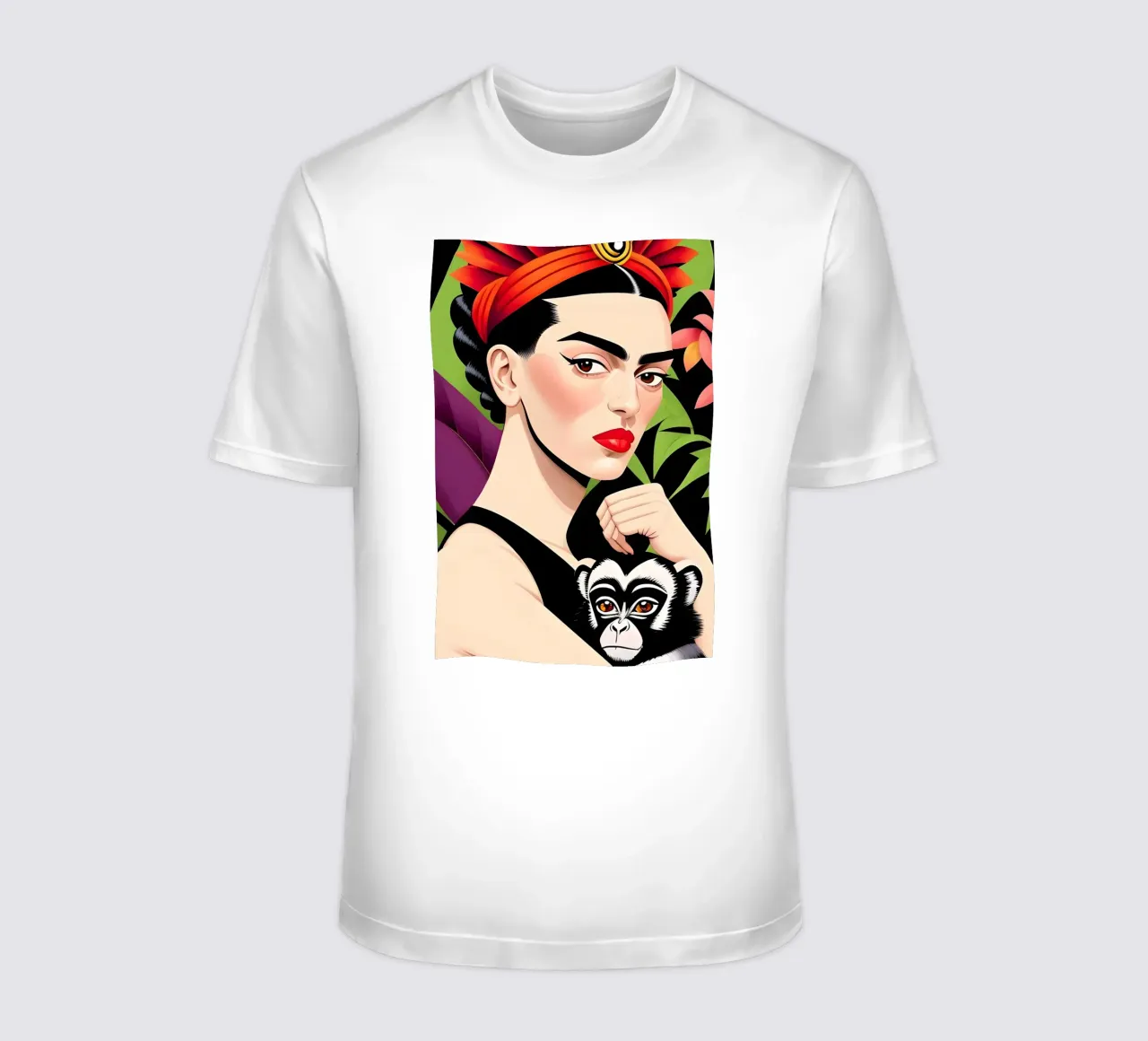FRIDA KAHLO CON SCIMMIA t-shirt da ART DECO