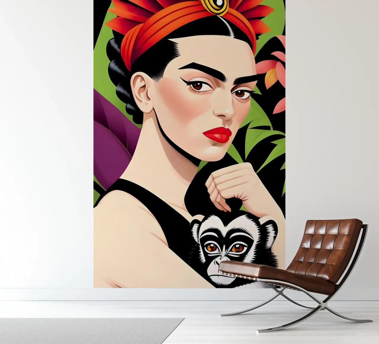 FRIDA KAHLO WITH MONKEY photo wallpaper by ART DECO