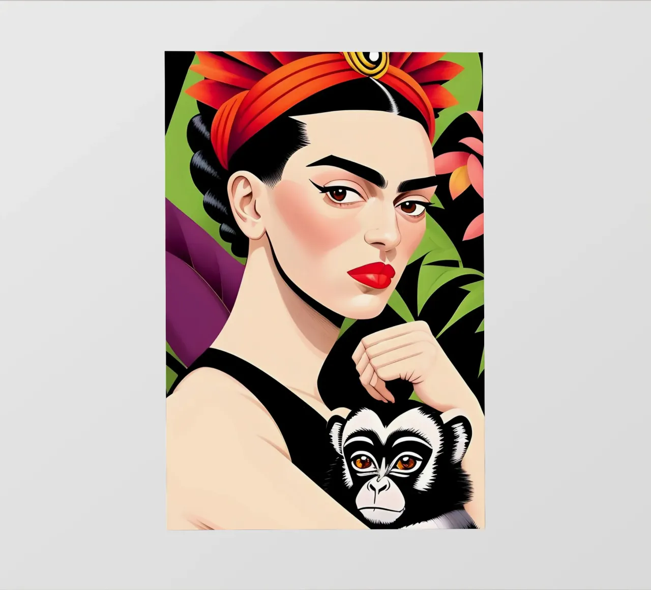 FRIDA KAHLO WITH MONKEY photo wallpaper by ART DECO