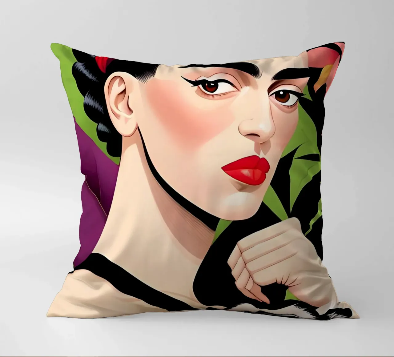 FRIDA KAHLO CON SCIMMIA cuscino da ART DECO