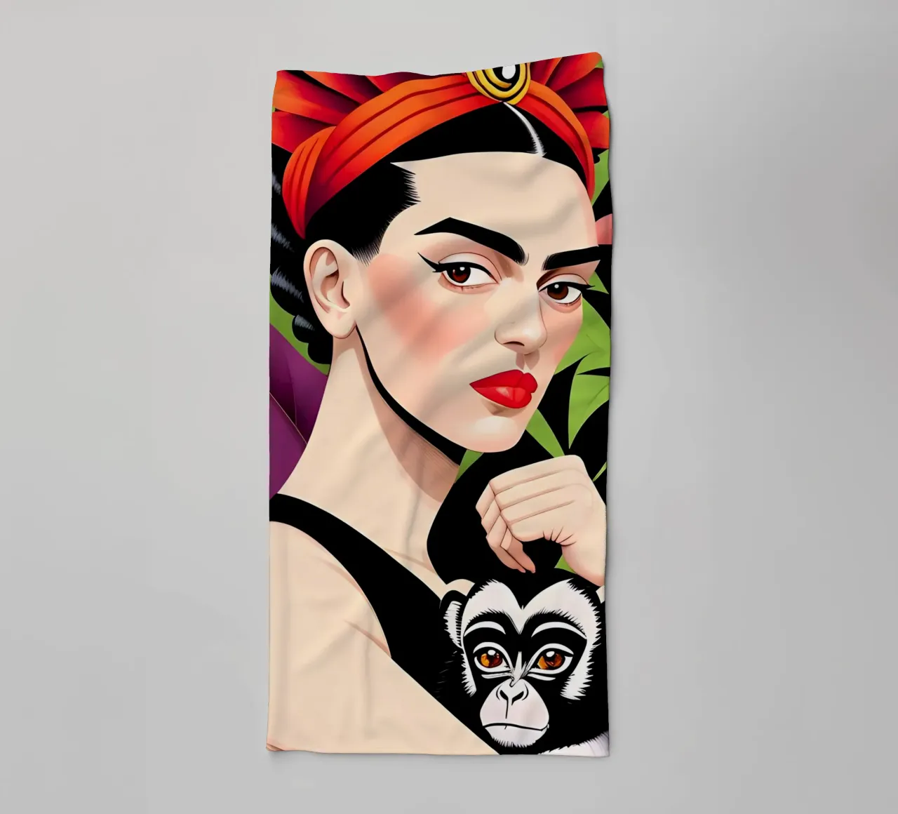 FRIDA KAHLO CON SCIMMIA asciugamano da bagno da ART DECO