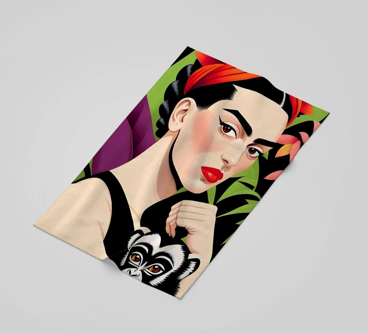 FRIDA KAHLO CON SCIMMIA telo mare da ART DECO