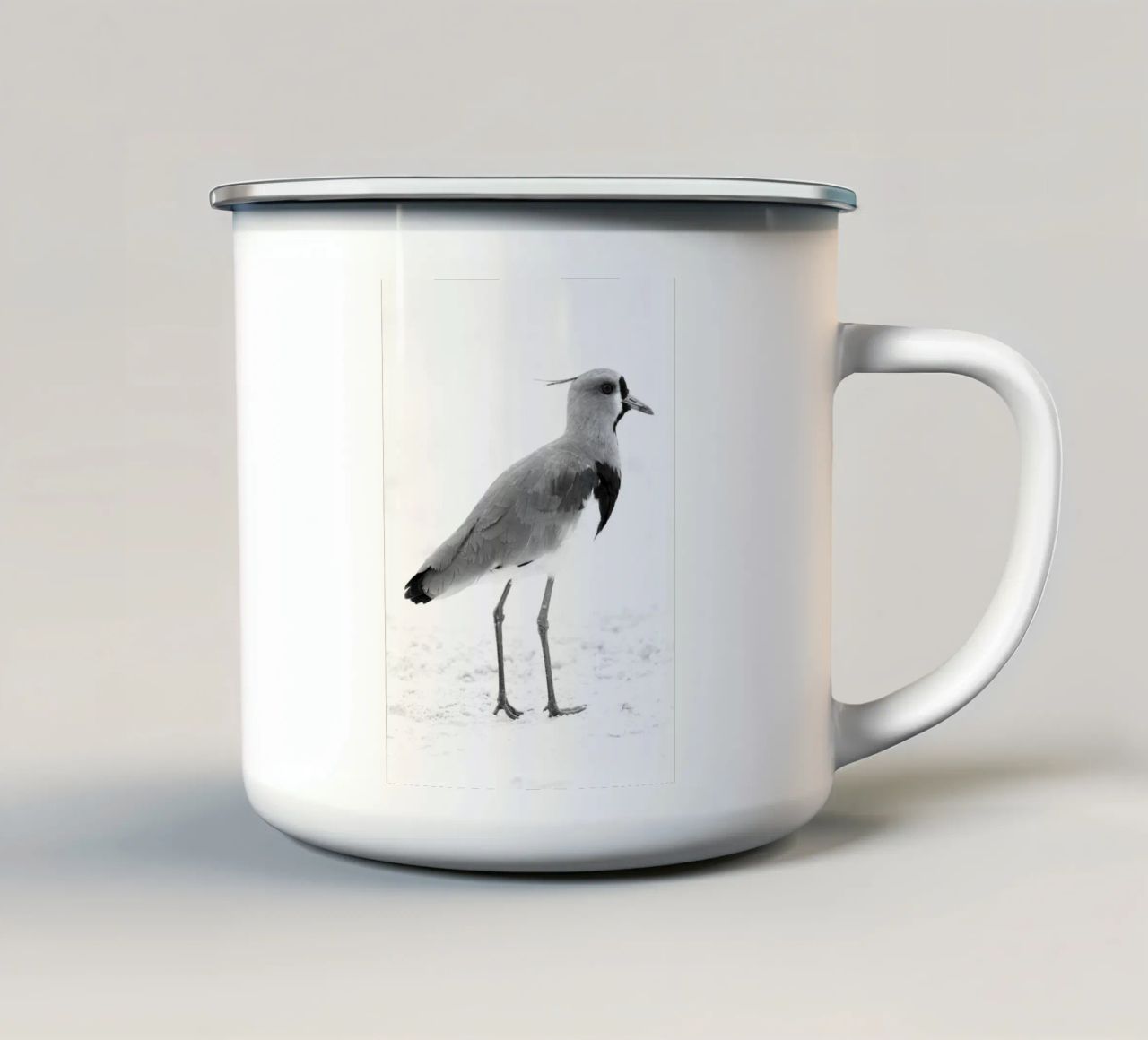 Vanellus chilensis tazza in smalto da rafael campezato
