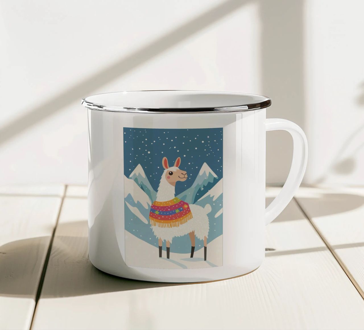 Lama in montagna tazza in smalto da DreamPixel