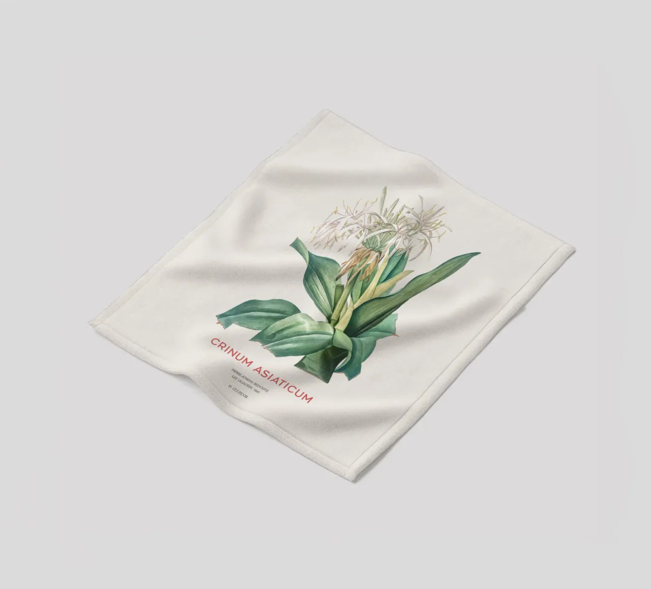 Spider lily or Crinum asiaticum fleece blanket by Vintagrafica