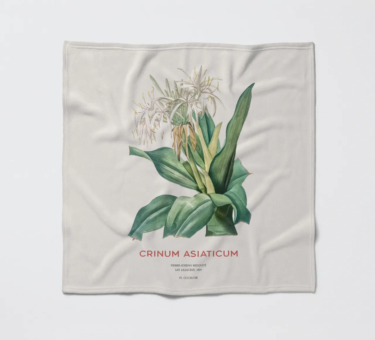 Spider lily or Crinum asiaticum fleece blanket by Vintagrafica