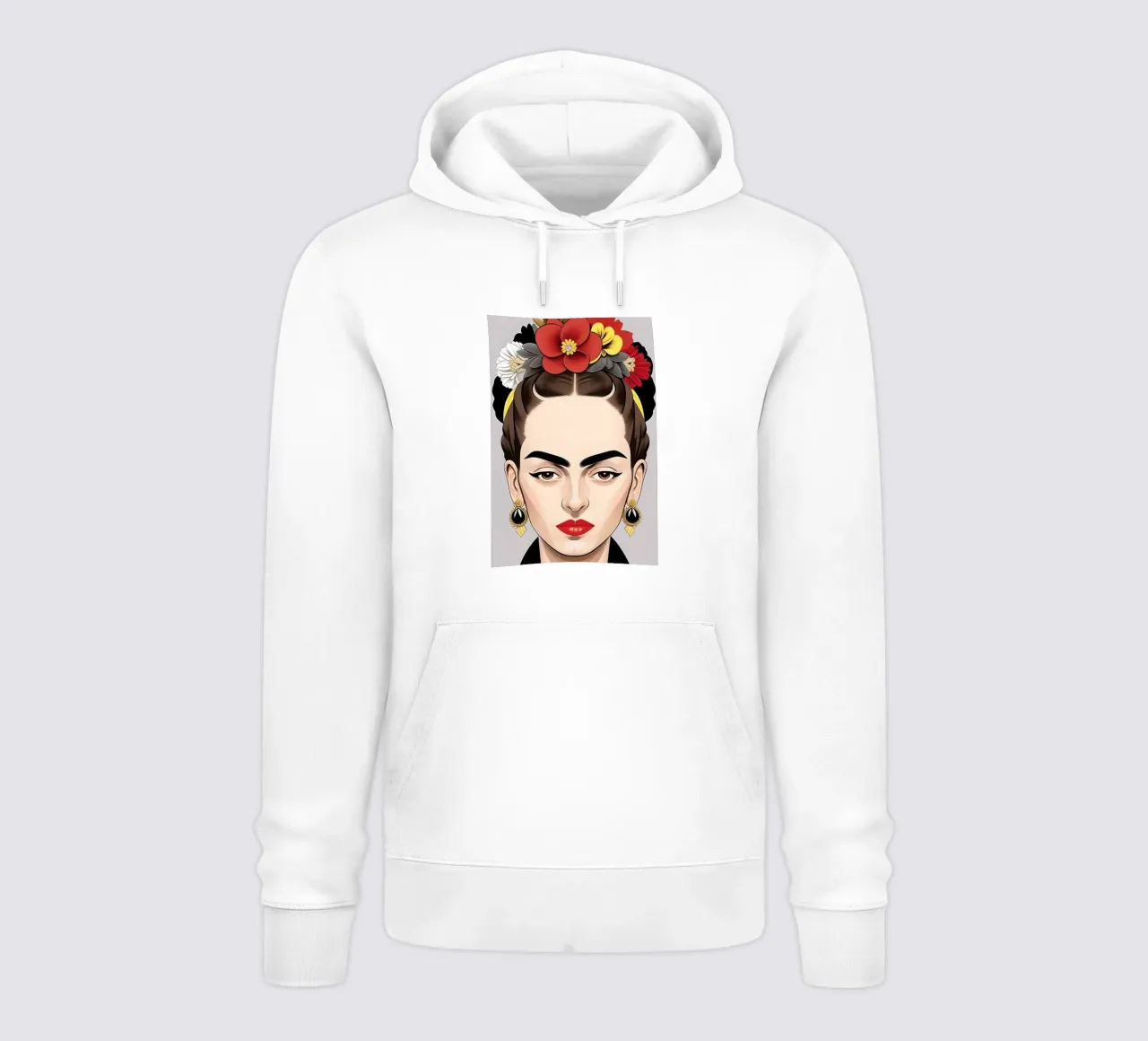 FRIDA KAHLO CON COPRICAPO FLOREALE felpa con cappuccio da ART DECO